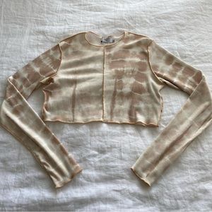 Marble Cropped Long Sleeve
